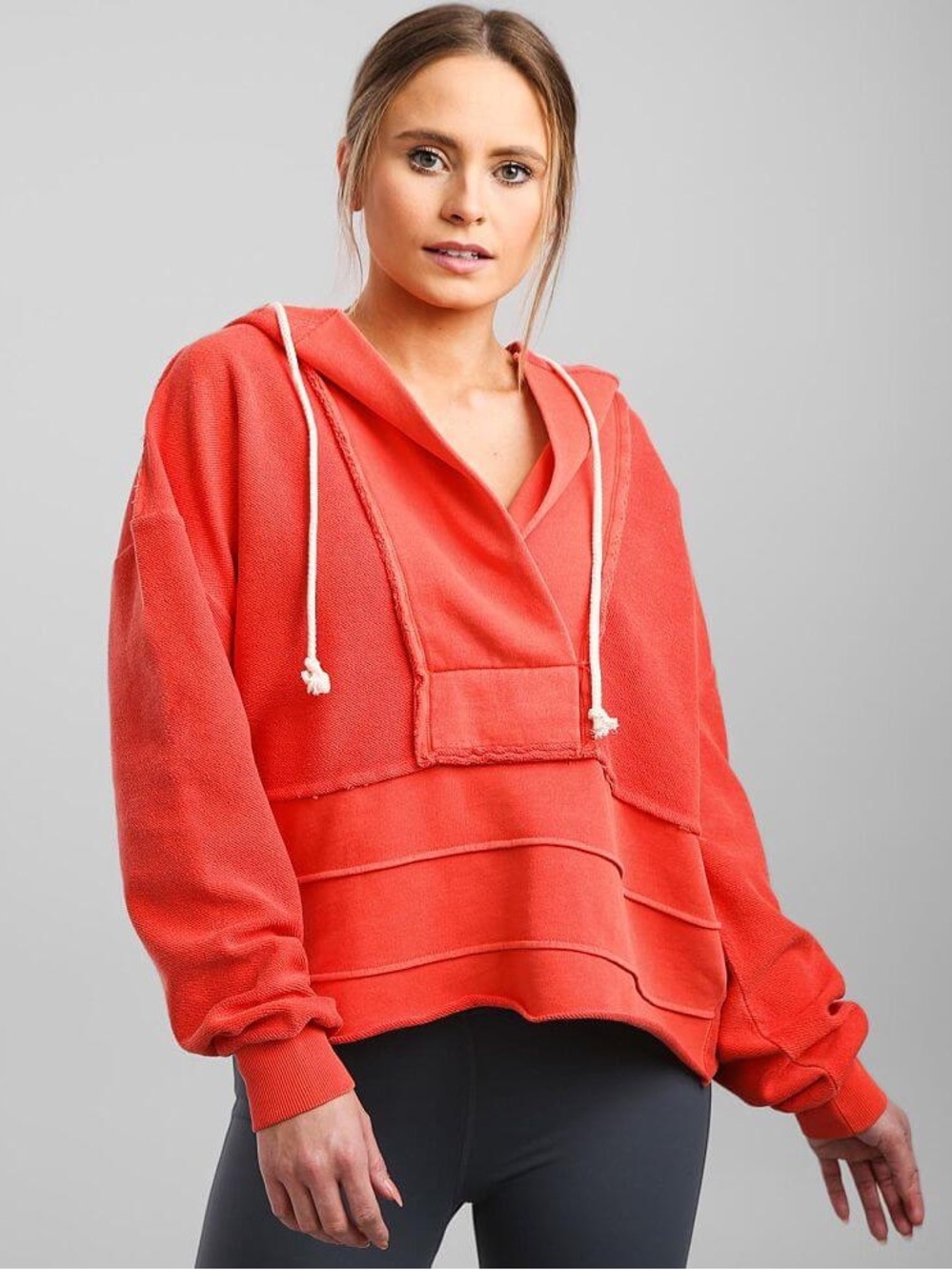 BKE CORE Reverse Pieced Faded French Terry Active Hoodie EUC Medium